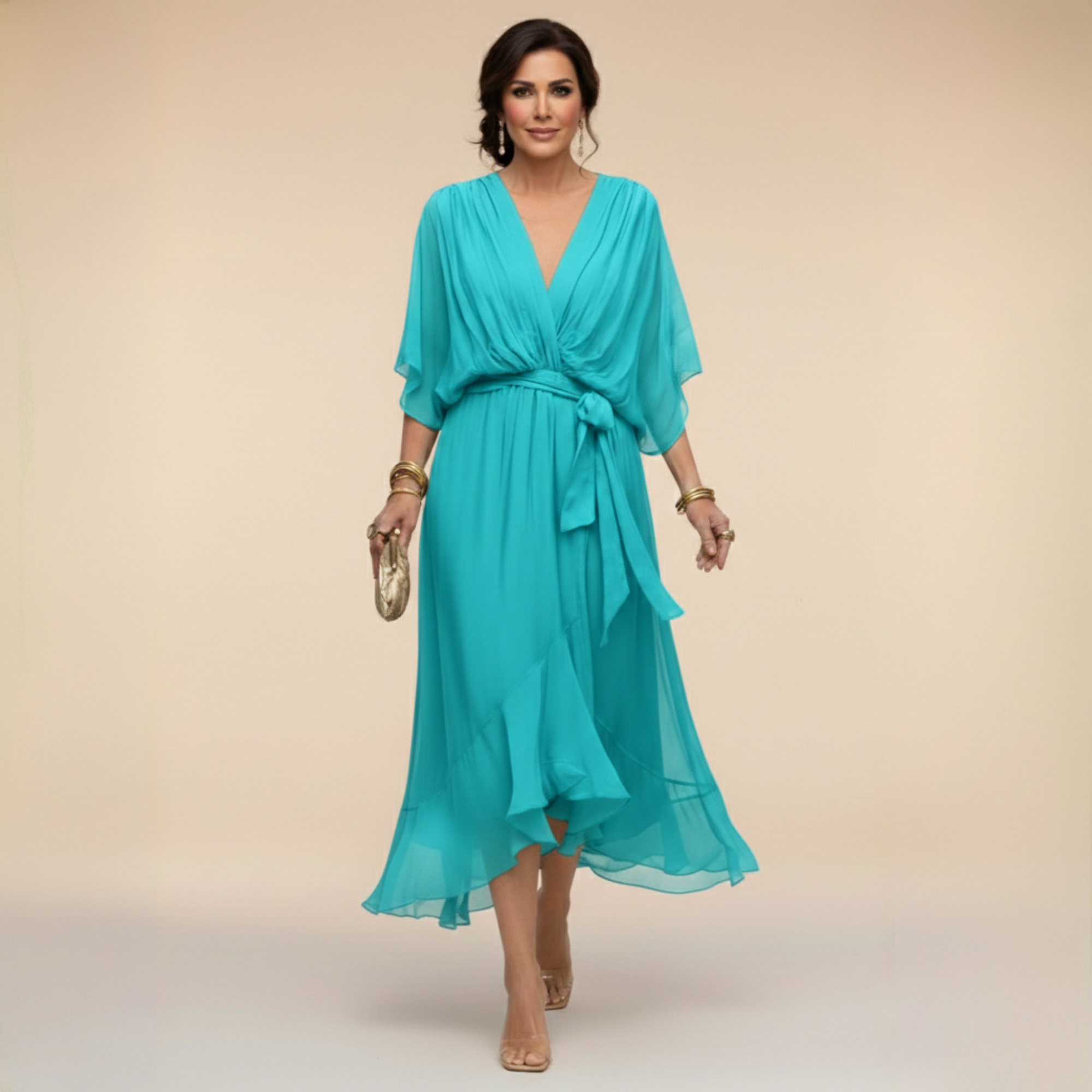 Vestido Monica™ - Chifón con Escote en V