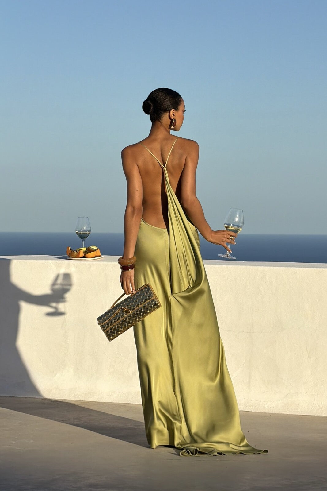 VESTIDO LONGO VERDE OLIVA