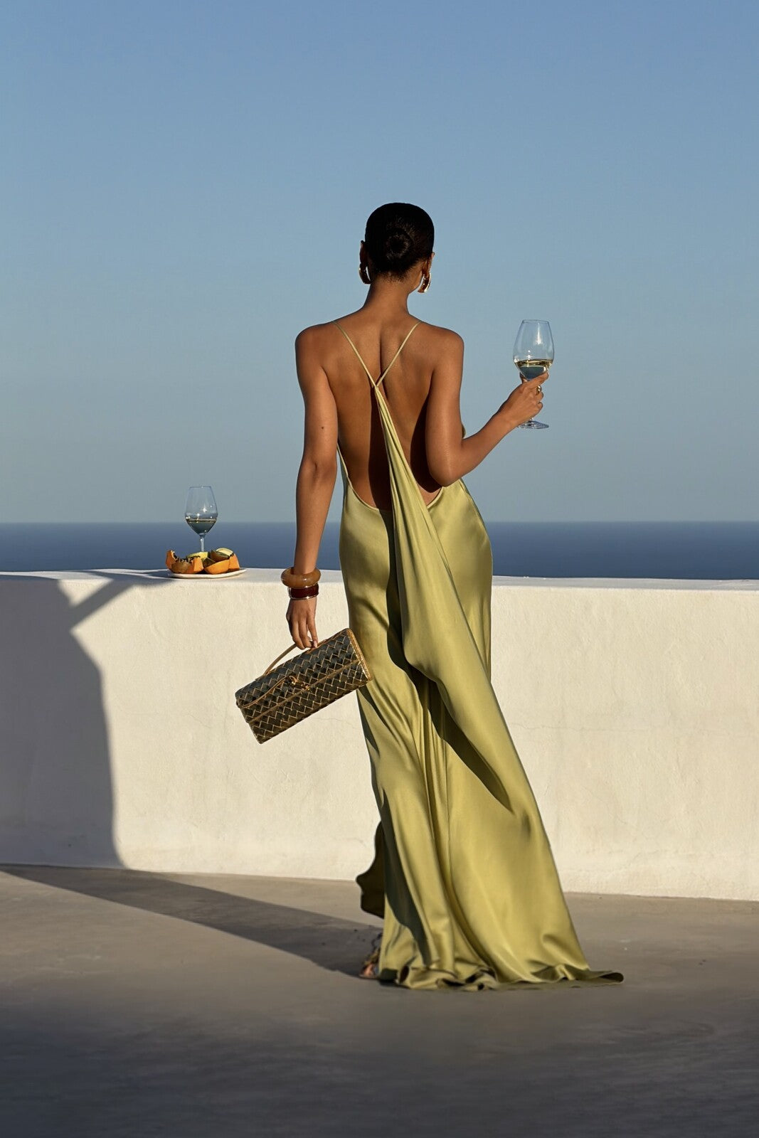 VESTIDO LONGO VERDE OLIVA