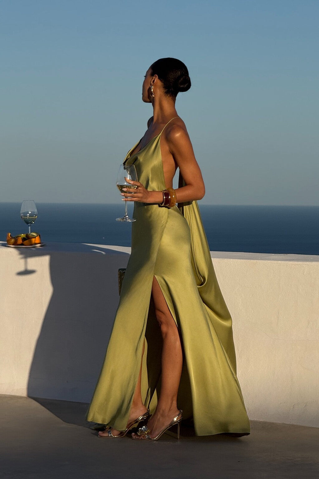 VESTIDO LONGO VERDE OLIVA