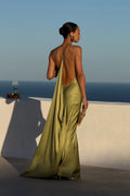 VESTIDO LONGO VERDE OLIVA