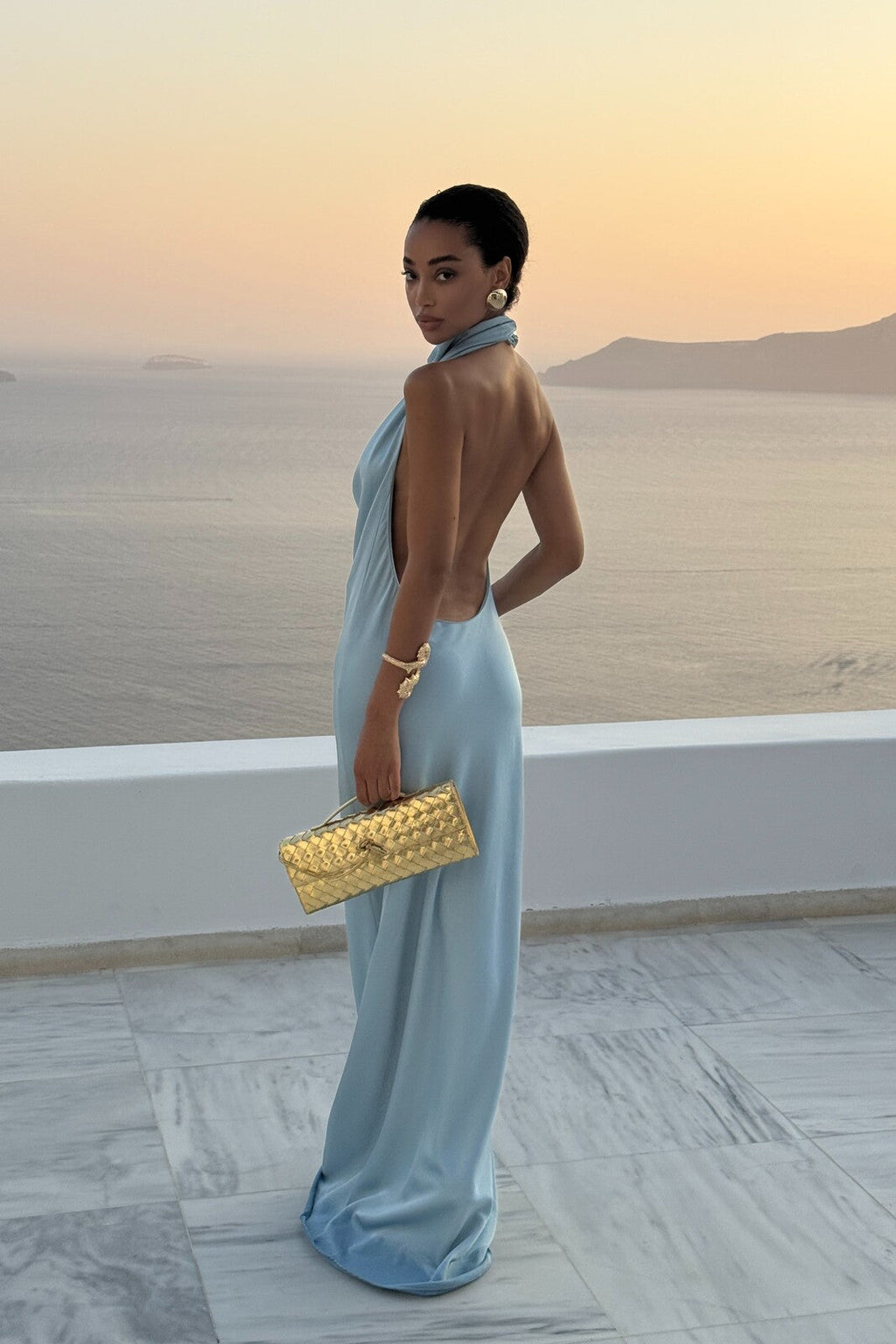 VESTIDO COMPRIDO AZUL