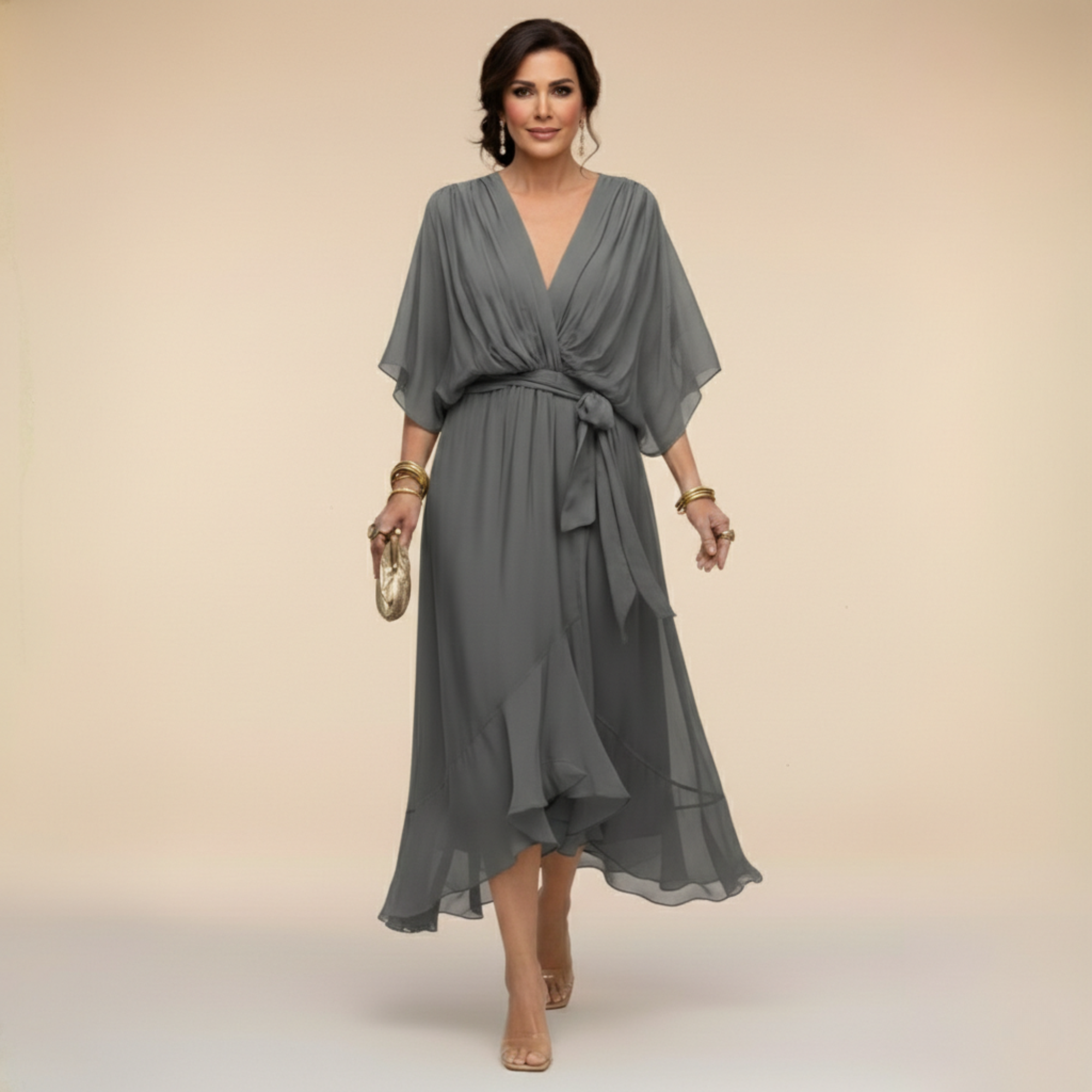Vestido Monica™ - Chifón con Escote en V