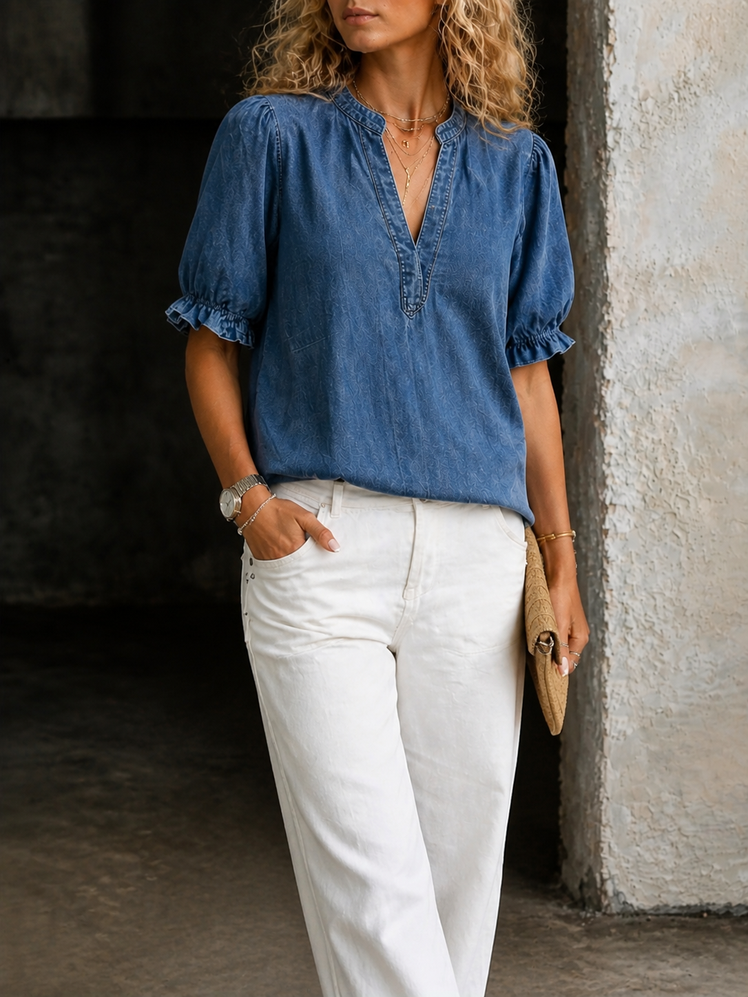 Ashley | Esencial Vintage con Cuello en V