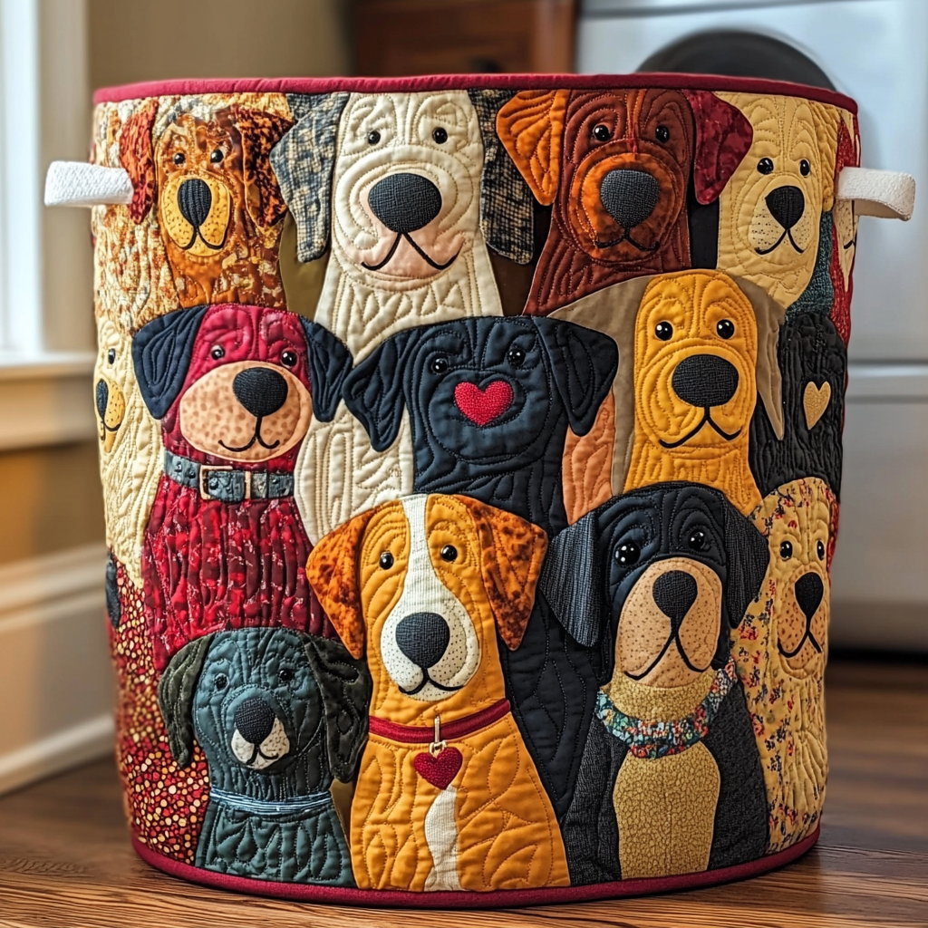 Perros Coloridos | Cesto Artesanal de Ropa