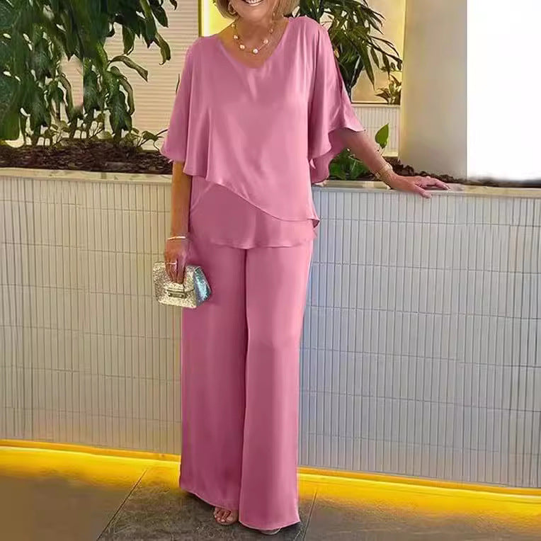 Martha - Comfortable Wide-Leg Pant Set