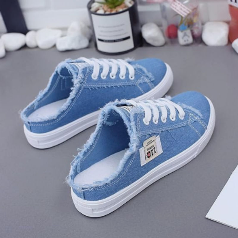 BREEZA™ | Zapatillas Mules Vaqueras para Mujer Diseño Deshilachado Casual