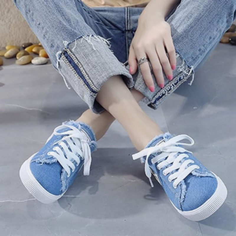 BREEZA™ | Zapatillas Mules Vaqueras para Mujer Diseño Deshilachado Casual